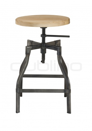 Scaunul industrial cu cadru metalic si sezut din lemn - DL WORKSHOP STOOL