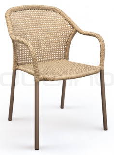 Scaun ratan sintetic cu cadru din aluminiu - DL DELHI TAUPE