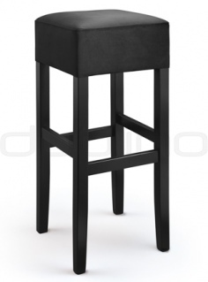 Scaun de bar cu cadru din lemn de fag tapitat cu piele ecologica - LT 7731 BLACK