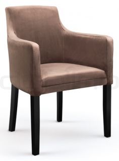 Scaun dining cu cadru din lemn de fag tapitat cu stofa maro - LT 1006 BROWN