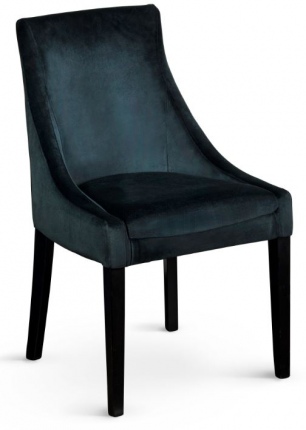 Scaun dining cu cadru din lemn de fag cu picioare negre tapitat cu stofa neagra - LT 1005 BLACK