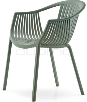 Scaun dining din plastic cu manere pentru exterior - PEDRALI TATAMI ARMCHAIR GREEN
