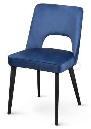 Scaun dining cu cadru din lemn de stejar tapitat cu stofa albastra - BD MICKEY S