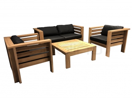Set lounge din teak pentru spațiul exterior - DL BALATON Teak Lounge Set