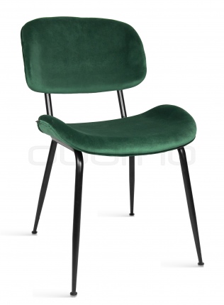 Scaun cu cadru metalic negru tapitat cu stofa verde - DL SHAPE MENTA