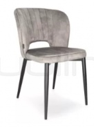 Scaun cu cadru din metal matlasat cu stofa gri. - DL MYRA GREY
