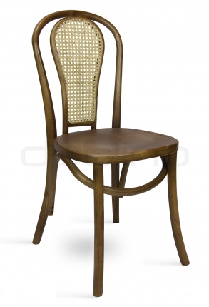 Scaun dining cu cadru din lemn si spatar din ratan - DL LATTE