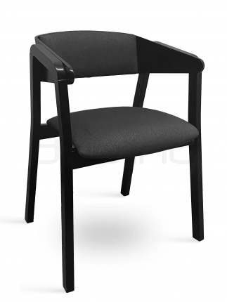Scaun dining cu cadru din lemn de fag negru cu sezut si spatar tapitat - RM ZOE BLACK