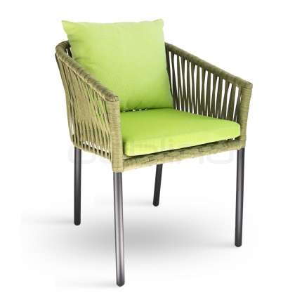 Scaun pentru exterior cu perna. - DL GOA GREEN