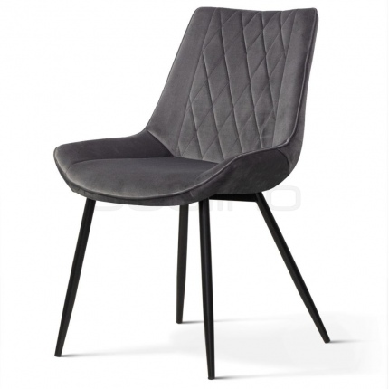 Scaun dining matlasat si tapitat cu cadru din metal - AT DUBAN
