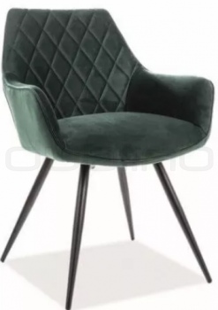 Scaun dining matlasat si tapitat cu cadru din metal - SI NELIA GREEN