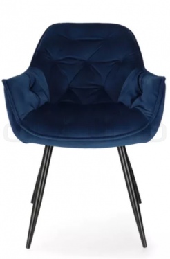Scaun dining matlasat si tapitat cu stofa cu cadru din metal - SI PRINCE BLUE