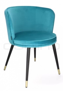 Scaun dining tapitat cu stofa pentru interior - DL FULLMOON OCEAN BLUE