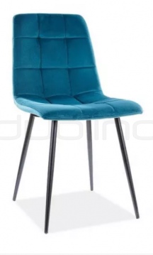 Scaun dining matlasat si tapitat cu cadru din metal - SI MILAN TURQUOISE