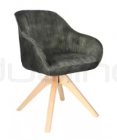 Scaun dining tapitat cu stofa verde matlasat - DL CHILL GREEN