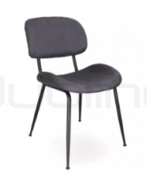 Scaun dining cu cadru din metal tapitat cu pilele ecologica - DL SHAPE ALTARA BLUE