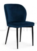Scaun dining pentru interior cu cadru din metal tapitat cu stofa albastra - AT TIARA BLUE