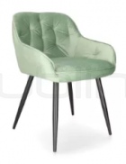 Scaun dining tapitat cu stofa verde deschisa matlasat - DL LORD LIGHT GREEN