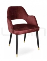 Scaun dining cu cadru din lemn de fag tapitat cu stofa burgundi - BD MICKEY AVENA LEMMA